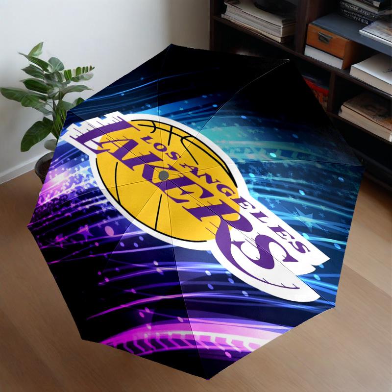 Lakers Team Spirit Umbrella 8-Frame for Travel, Camping, Casual Lightweight Portable Umbrella, Essential for Every Family Holidays Gift