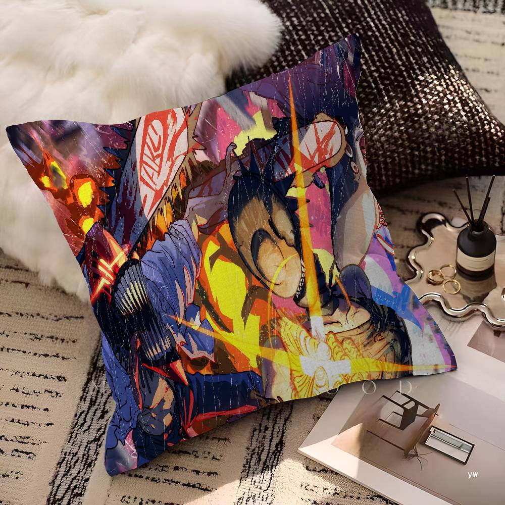 Anime CChainsaw MMan Cushion Cover Inches Farmhouse Decor Home Throw Pillow Covers For Couch Decorations