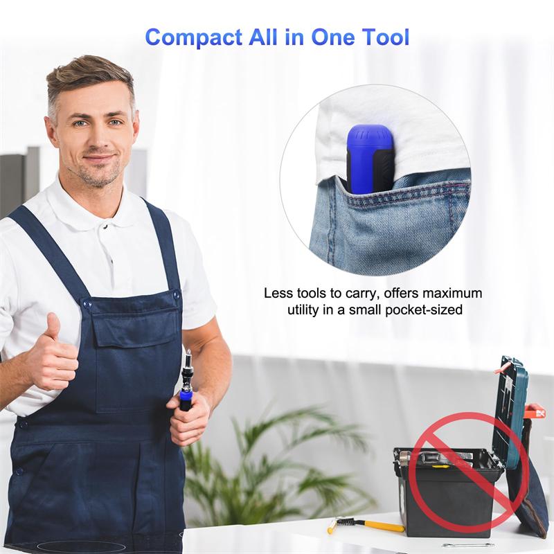 13 in 1 Ratchet Screwdriver Set 180° Pivoting Adjustable Angle Screwdriver Portable Multibit Screwdriver Tool Screw Driver Set