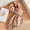 Luxurious Women's Winter Wool Scarf, Solid Color & Thickened for Warmth - Perfect Gift