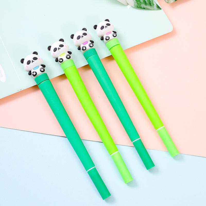 2Pcs Wholesale Cute Panda Neutral Pen for Writing Supplies Back To School Extra Smooth Writing Portable Lightweight for Birthday Party Favors