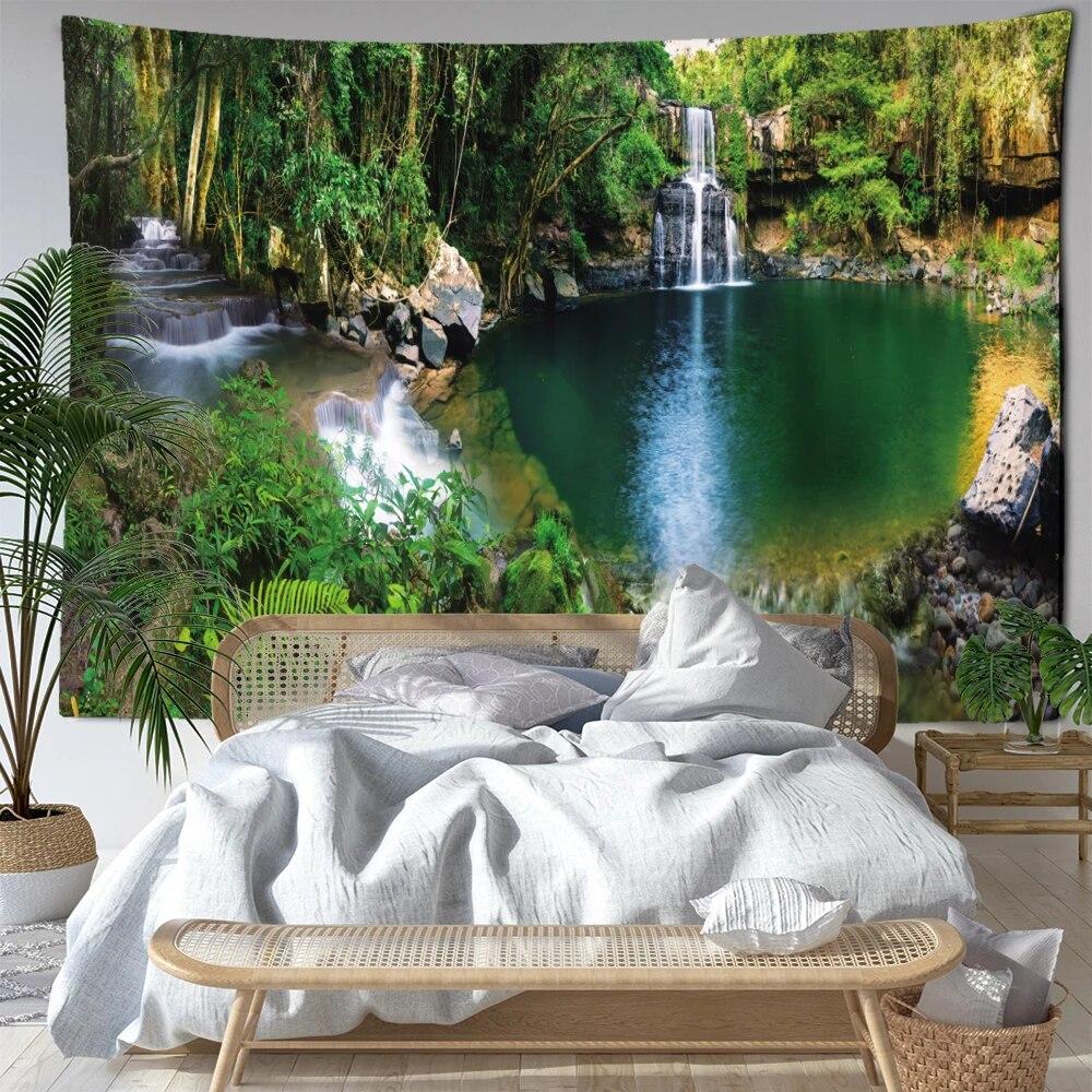 Strandhöhlenlandschaft Wandteppich Wandbehang minimalistische Kunst böhmische ästhetische Raumdekoration