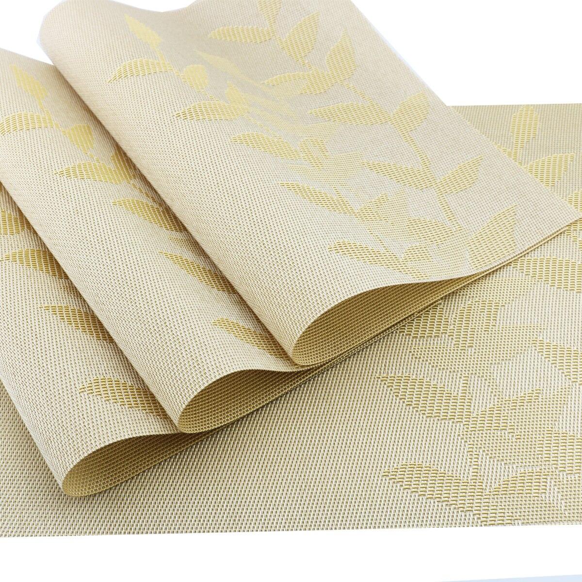 6 шт. ПВХ коврики для стола Нескользящие водонепроницаемые салфетки лист цветок дерево — фото 13