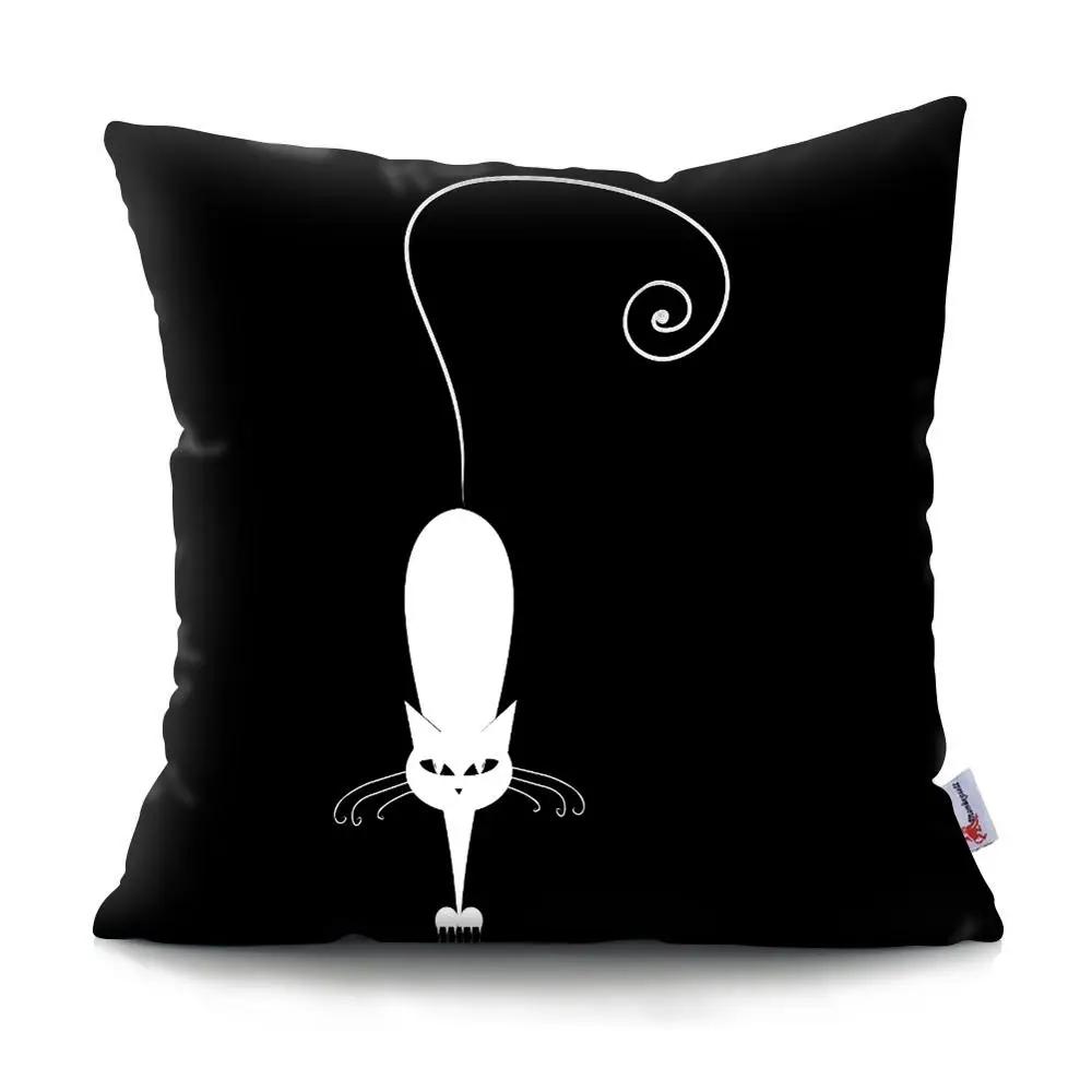 Black Cat Cushion Cover Pet  Sofa Bedroom Decoration Pillowcase Pattern   Case