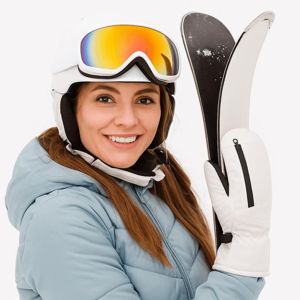 1 Pair Thermal Winter Skiing Gloves Waterproof Snowmobile Mittens Unisex Snow Gloves Winter Sports