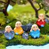New 4Pcs/Set Resin Little Monk Figurines Cute Buddha Statues Micro Landscape DIY Ornaments For Flower Pot Garden Decor