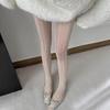 Pure White Stockings Women'S Miu Ballet Style Pantyhose Japanese Jacquard Vertical Striped Lace Hollow Sexy Gray Silk