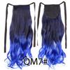 Colorful Ombre 2 Tone Cosplay Ponytail Hair Extension Body Wavy Fake One Piece Clip In Tie Up Pony Tail Dark Green/Green