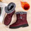Fashion Women's  Winter Snow Boots Fluffy Fur Platform Ankle Boots for Women Outdoor Thick Plush Warm Cotton Shoes Flat Bottom Boines