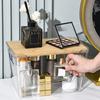 Kitchen Storage Containers with Wood Lid Transparent Plastic Pantry Organizer for Countertop Moisture Proof