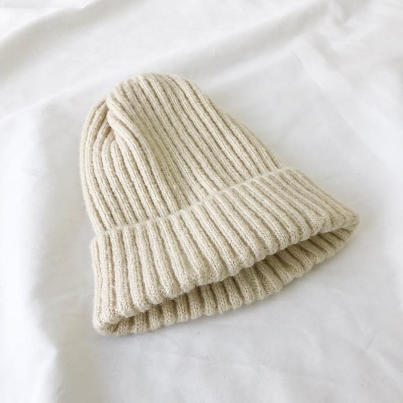 Warm Cotton Comfortable Knit Hat For Winter Versatile Colors Hightop Beanie