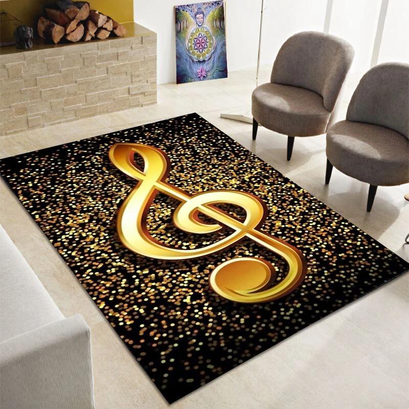 Piano Note Music Theme Series Carpet Home Decoration Bedroom Living Room Large Area Carpet Room Bedside Non-slip Floor Mat