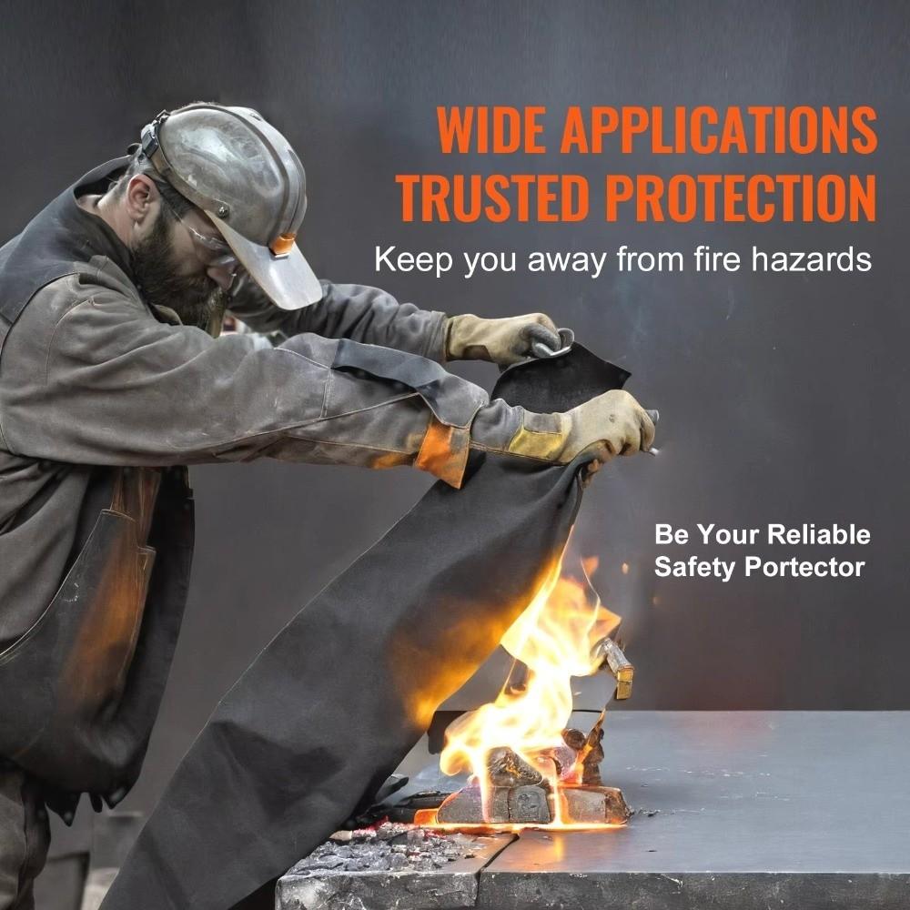 100*100cm Carbon Fiber Felt Fireproof Flame-retardant Torch Shield Mat High-temperature Resistant Black