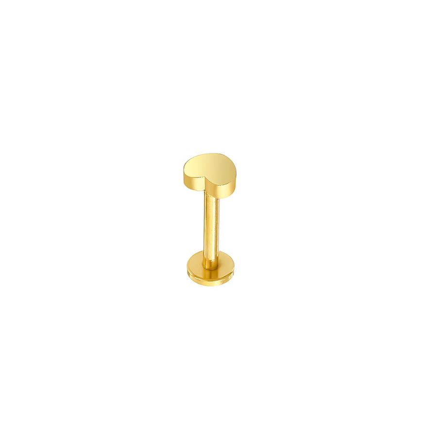 Ferskenhjerte Måne & Stjerne Titan Leppepiercing - G23, 1,2 mm Tykkelse, 6/8/10 mm Lengde
