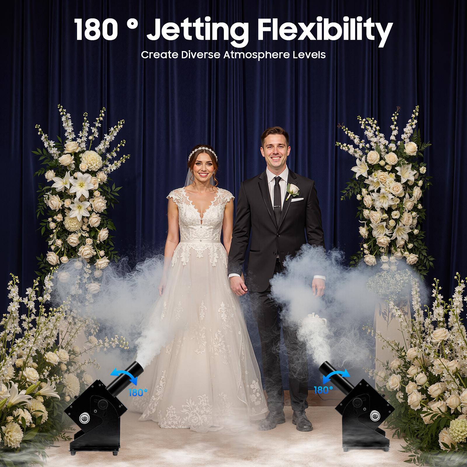 

LED CO2 Jet Machine with DMX Control, Multi-Angle Adjustable - 8-10m Jet Height Multi-Angle 250W with 12*3W LEDs United States