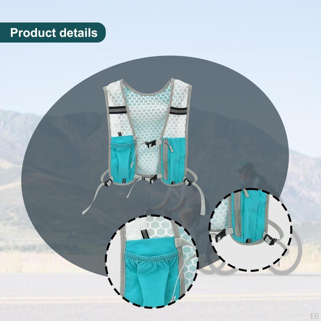 Sac à Dos d'Hydratation Gilet de Course Sac Poche à Eau Sac à Dos de Jour Respirant avec Bande Réfléchissante pour Trail