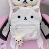 Süßer Rilakkuma Rucksack Anime Cartoon Stickerei Rucksack Stilvoll Große Kapazität Schüler Schultasche Nylon Multifunktionale Taschen