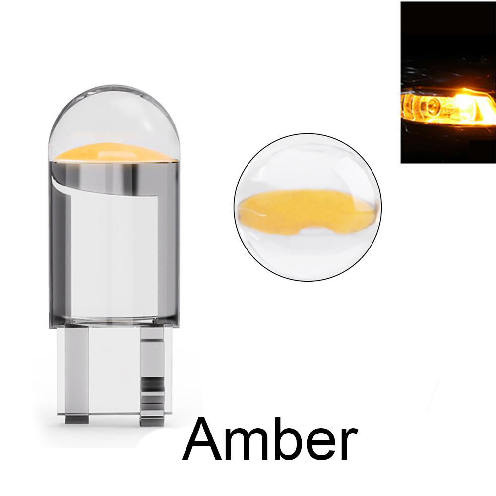2/10pcs W5W 194 T10 Glass Housing Cob LED Car Bulb 3000K 6000K White Blue Red Wedge License Plate Lamp Dome Light