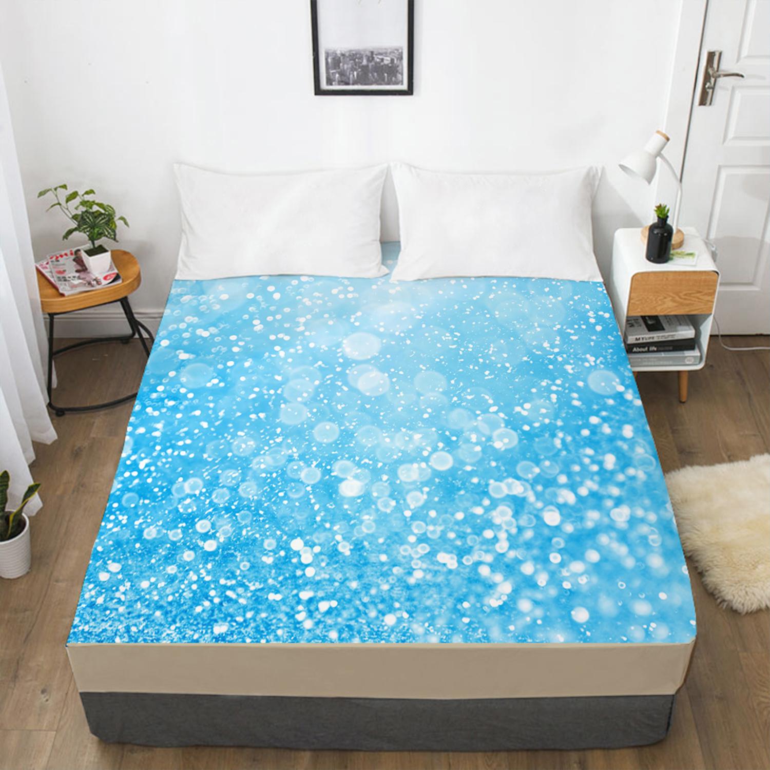 Мода Дом Градиентный Цвет 3D Печать Рисунок Простыня На Резинке Наматрасник Эластичная Лента Простыня Постельное Белье 120x200