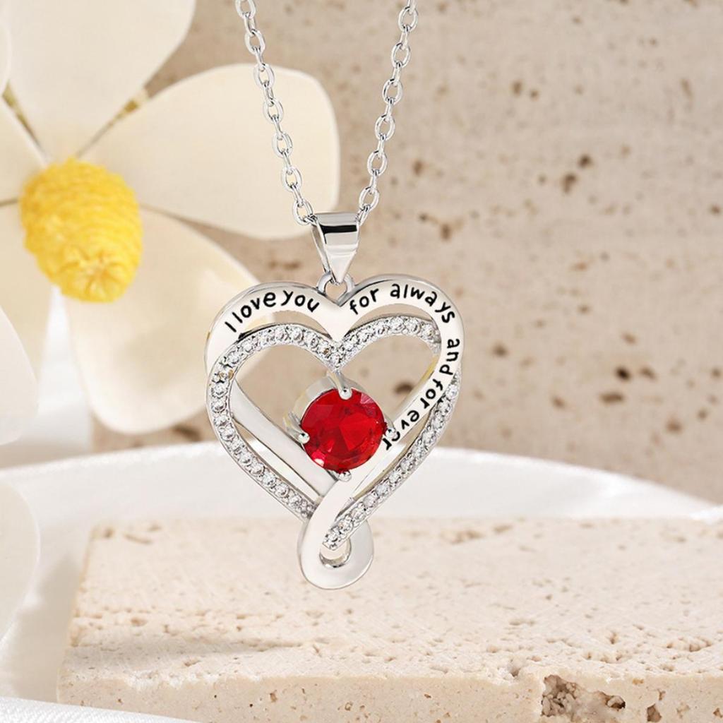 Necklace Women's 12th Birthday Stone Pendant Necklace High-end Personalized Jewelry