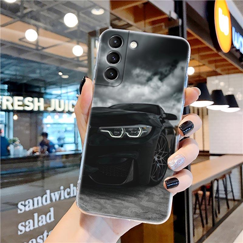 Transparente Silikonhülle für Männer und Frauen mit Sportwagen für Samsung Galaxy S22 S21 S20 FE S 22 Ultra S10 E S9 Plus 5G Telefonabdeckung Coque