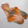 French Artistic Oil Painting Series: Colorful Trendy Mid-Calf Cotton Socks for Women