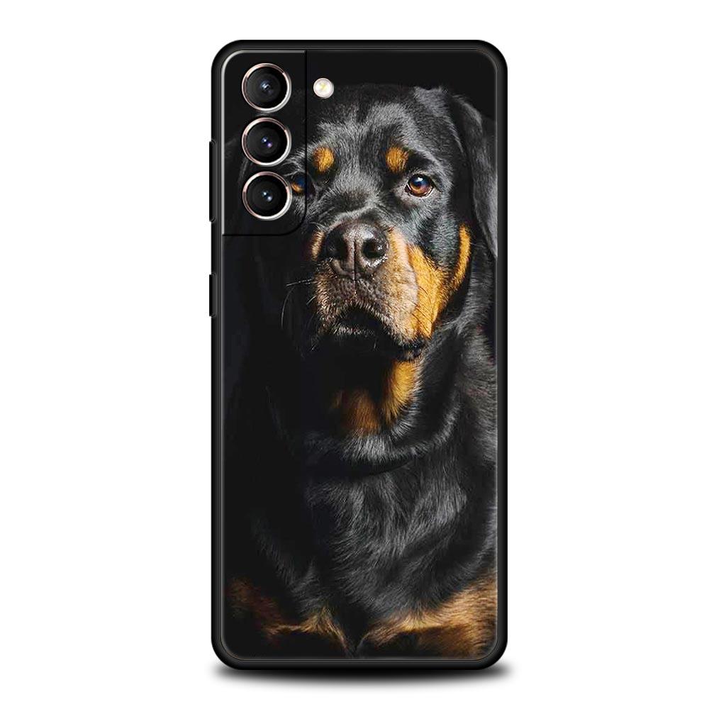 

Чехол для телефона с изображением собаки ротвейлера для Samsung Galaxy S24 S23 S22 S21 Ultra S20 FE 5G S10 S9 Plus S10E S8 Note 10 20, силиконовый черный чехол для телефона Samsung S21