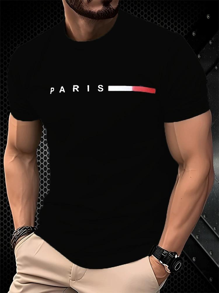 Mens Casual Round Neck Tshirt with Cross Design Summer Top Daily Tshirt Minimalist Style Tshirt Comfortable Fit