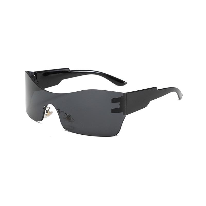

Punk Future Technology Sunglasses Dazzling One-Piece Sunglasses Millennial Style Men And Women Hipster Riding Hip Hop Sunglasses серый