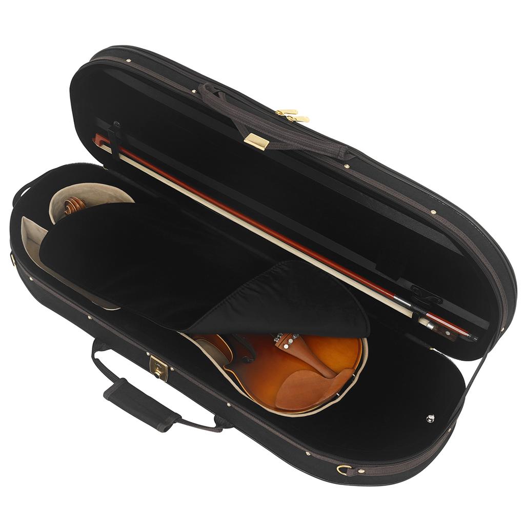 M MBAT 4/4 Violin Storage Case Simple Black Organiser with Strap Portable Canvas Violin Suitcase Professional Violin Accessories