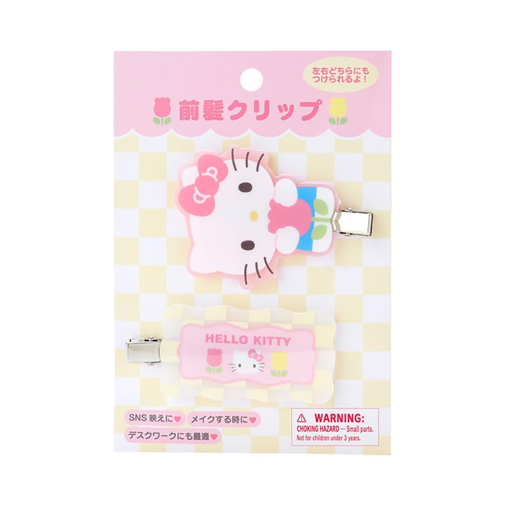 

Sanrio Hello Kitty Bangs Clip Pastel Checkered Hair x x Character SANRIO 122483 Clip, Kitty-chan, 6.6 7.5 1cm,