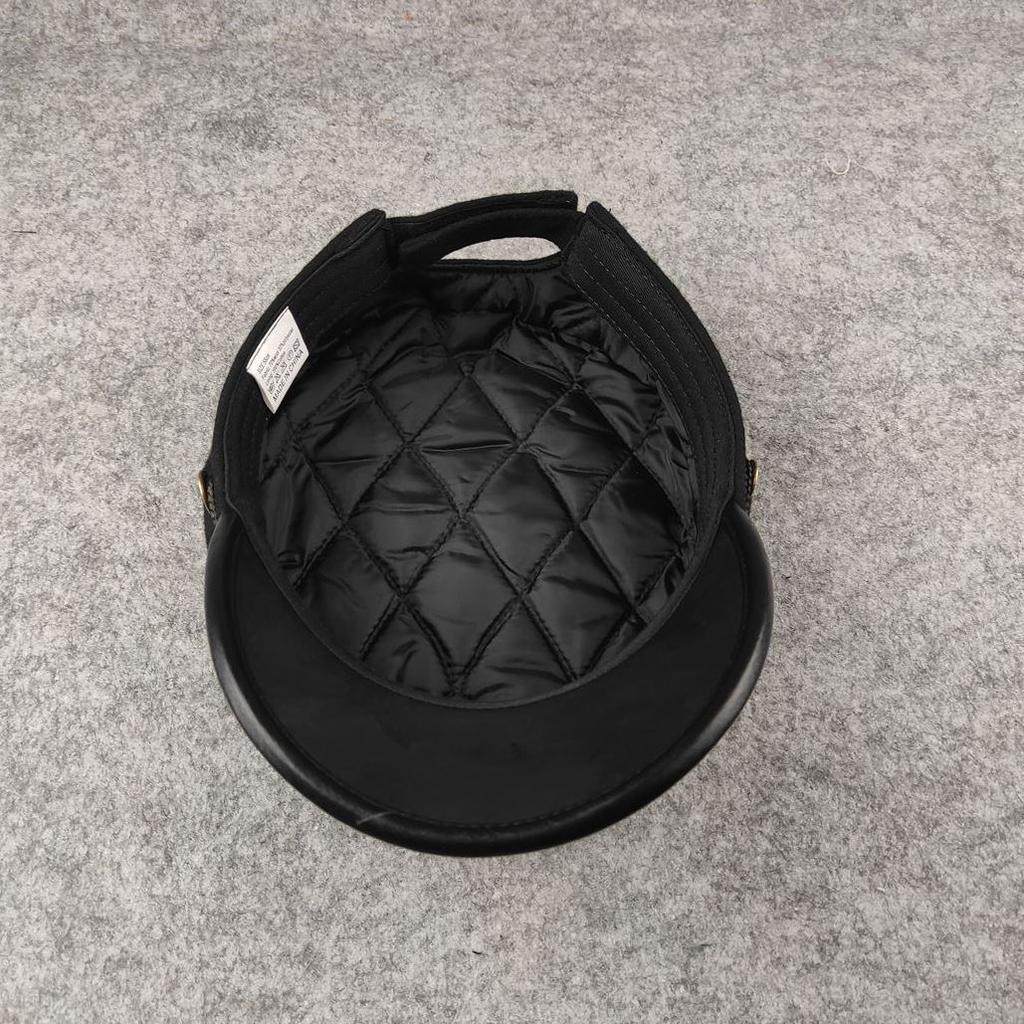 Large size thickened padded flat top hat middle-aged and elderly men's hat big head circumference captain's hat winter small head circumference men's
