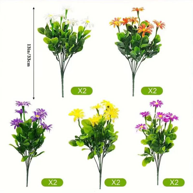 7-Forked Chamomile Artificial Flower, Plastic Daisy for Home Decoration