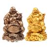 Fenshui Sculpture Table Centerpiece Money Frog Resin Figurine Laughing Buddha Statue for Shop Indoor Farmhouse Cabinet Car