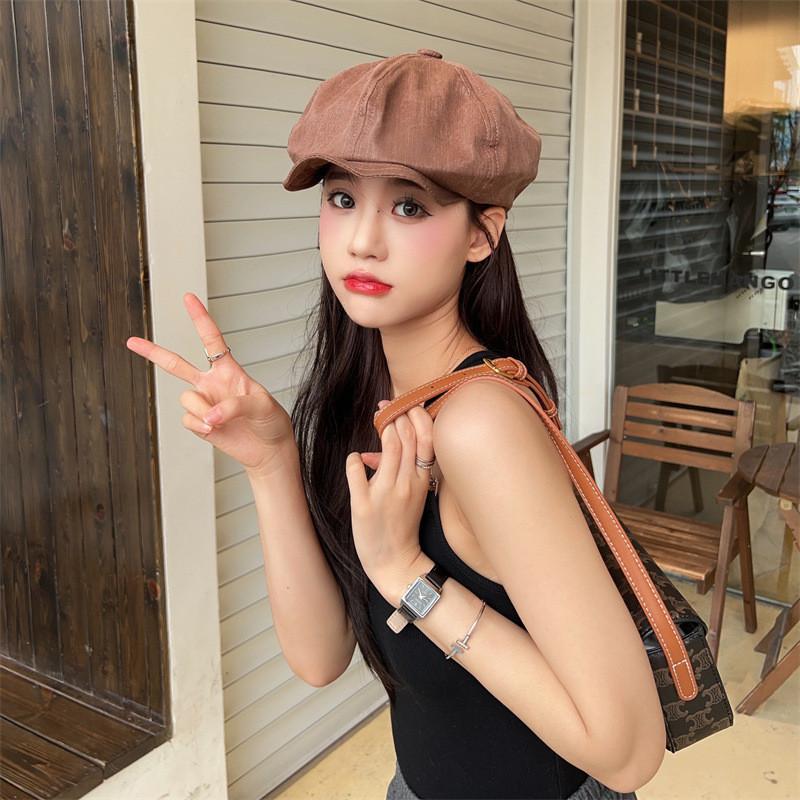 Modischer Wolkenhut für Damen Trendiges Achteck-Barett Vintage Schiebermütze Frühjahrs-Sonnenhut