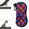 Vibrant Geometric Stained Glass Pattern Sunglasses Case, Artistic Kaleidoscope Eyeglasses Holder Pouch, Protective Zipper Eyewear Travel Box Accessori