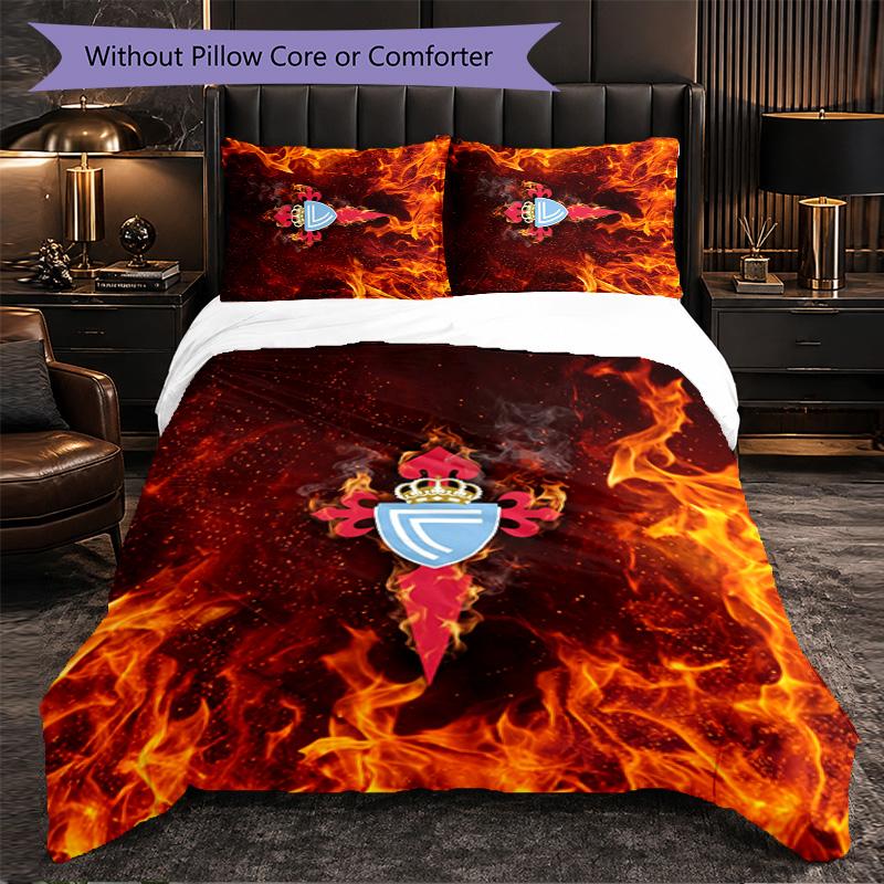Celta Vigo FC Themed Bedding 3Pcs Duvet Cover Set Decorative Bed Linen For Teen Room Home Decoration