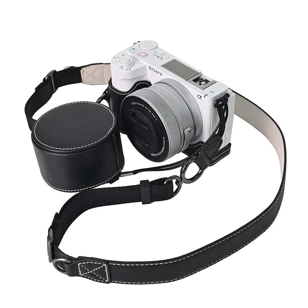 ZVE10II Palm Print Camera Bag PU Leather Half Body Cover for Sony ZVE10 Mark II ZVE10M2 ZVE10II 16-50mm Case With Lens Cap