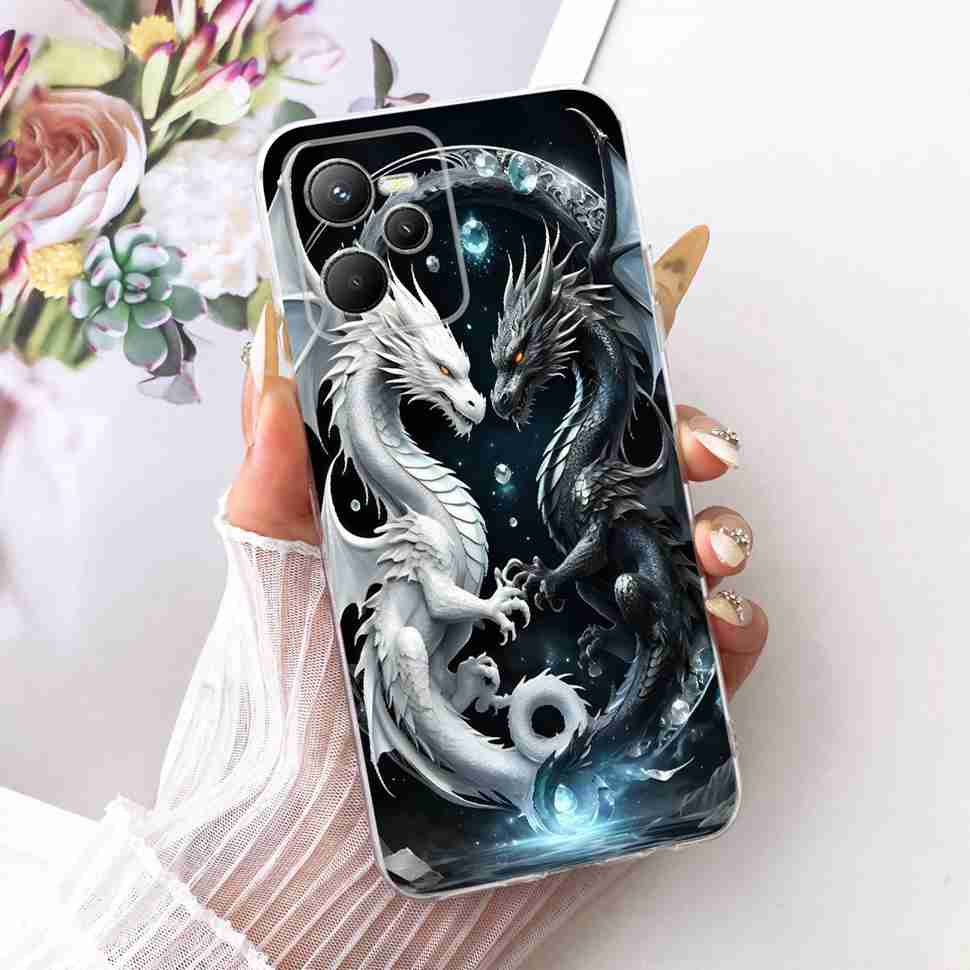For Realme C 35 C35 Case 2022 Gold Dragon Cover Soft Silicone Fundas For Realme Narzo 50A Prime RealmeC35 Phone Case Bags