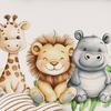 Caton Giraffe Löwe Flusspferd Wandaufkleber Kinderzimmer Schlafzimmer Hintergrund Dekoration Tapete Heimdekoration Aufkleber