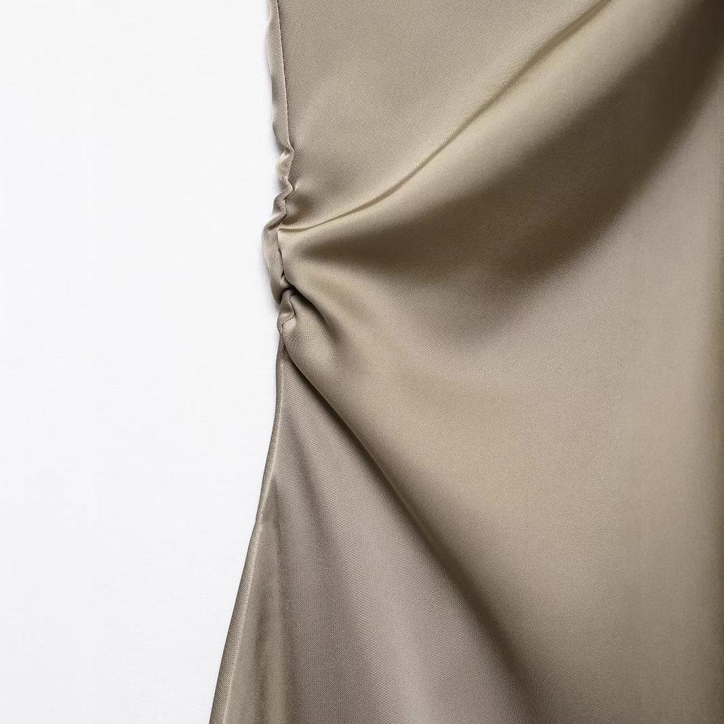 Summer 2025 European and American Women's Fashion: New Pleated Textured Dress