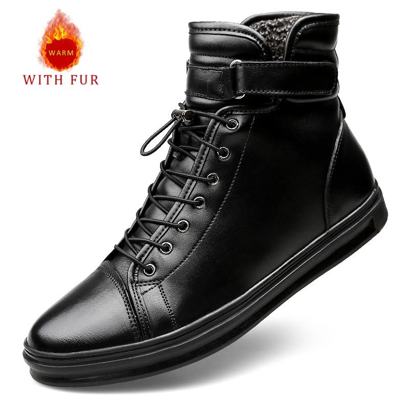 

Модные высокие осенне-зимние мужские кроссовки для сноуборда Модные универсальные стили дизайна Офисные вечеринки на открытом воздухе Теплые туфли из натуральной кожи 38