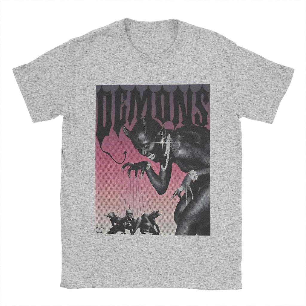 Humor Doja Cat Demons TShirt for Unisex Round Collar Cotton T Shirts Short Sleeve Tee Shirt Plus Size Clothes
