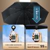 Compact Windproof Dual-Use Black Umbrella: UV Sunshade for Men & Women
