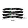 4Pcs Car Styling Carbon Fiber Curved Rims Sticker For Skoda Enyaq A7 Yeti Octavia Kodiaq Fabia Superb Rapid Kamiq Karoq Derivati