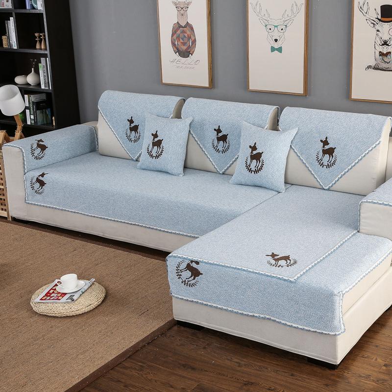 

Four Seasons Solid Cotton Sofa Cushion Modern Backrest Armrest Towel Universal for Living Room Comfortable Soft Durable 70*70