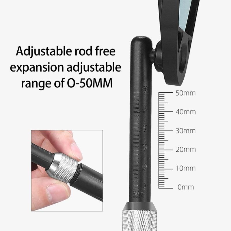 1 Pezzo Specchietto Retrovisore per Bicicletta Specchietto Retrovisore Grandangolare a 360 Gradi per Ciclismo su Strada e Mountain Bike Altezza Regolabile