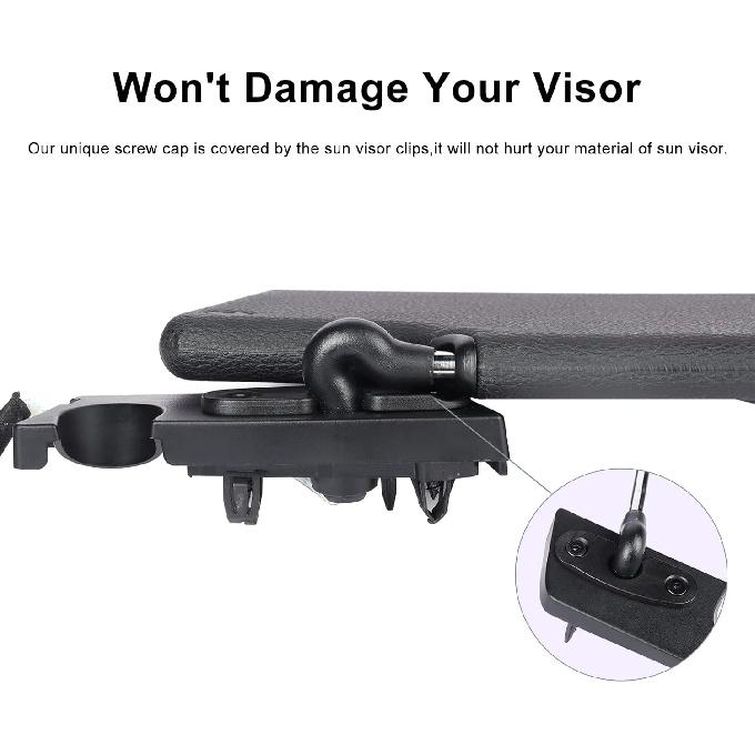 Upgrade Aluminum Alloy Sun Visor Repair Kit Heavy Duty Visor Mounting Clips Compatible With Jeep Wrangler JK JKU 2018/ Wrangler JL JLU 2018-/