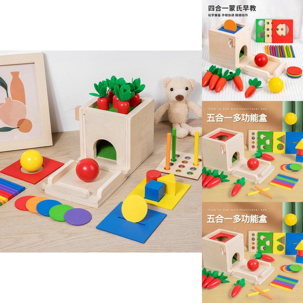 Wooden Educational Goal Box With Multifunction Insert Stick For Toddler Learning And Play