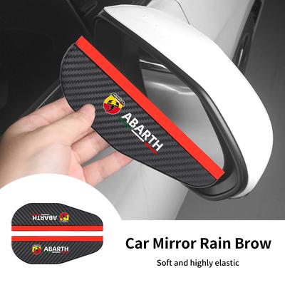 2 Stück Auto Rückspiegel Kohlefaser Spiegel Regenschutz Augenbraue Auto Spiegel Zubehör für FIAT Abarth 500 Grande Punto Ducato Tipo Stilo UNO